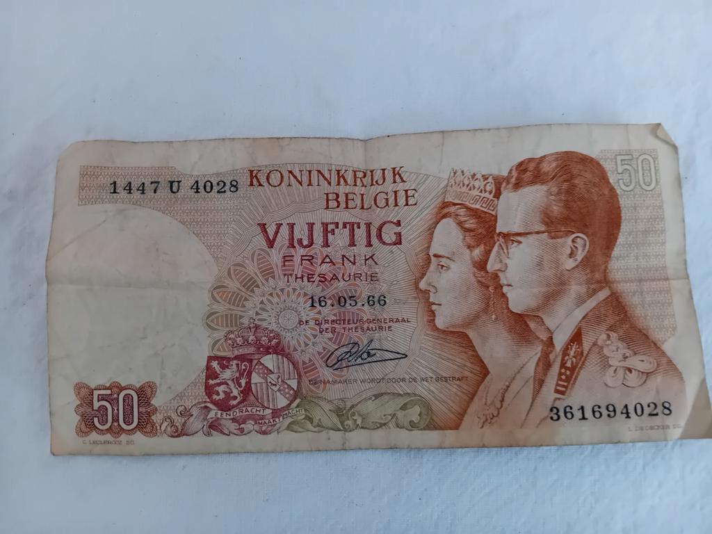 Belgisch biljet van 50 frank 1964, Postzegels en Munten, Bankbiljetten | België, Ophalen of Verzenden, Los biljet