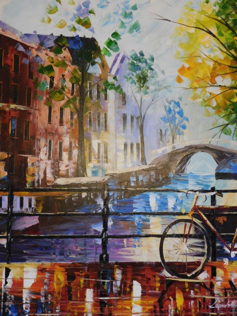 Olieverfschilderij van Amsterdam, Ophalen of Verzenden
