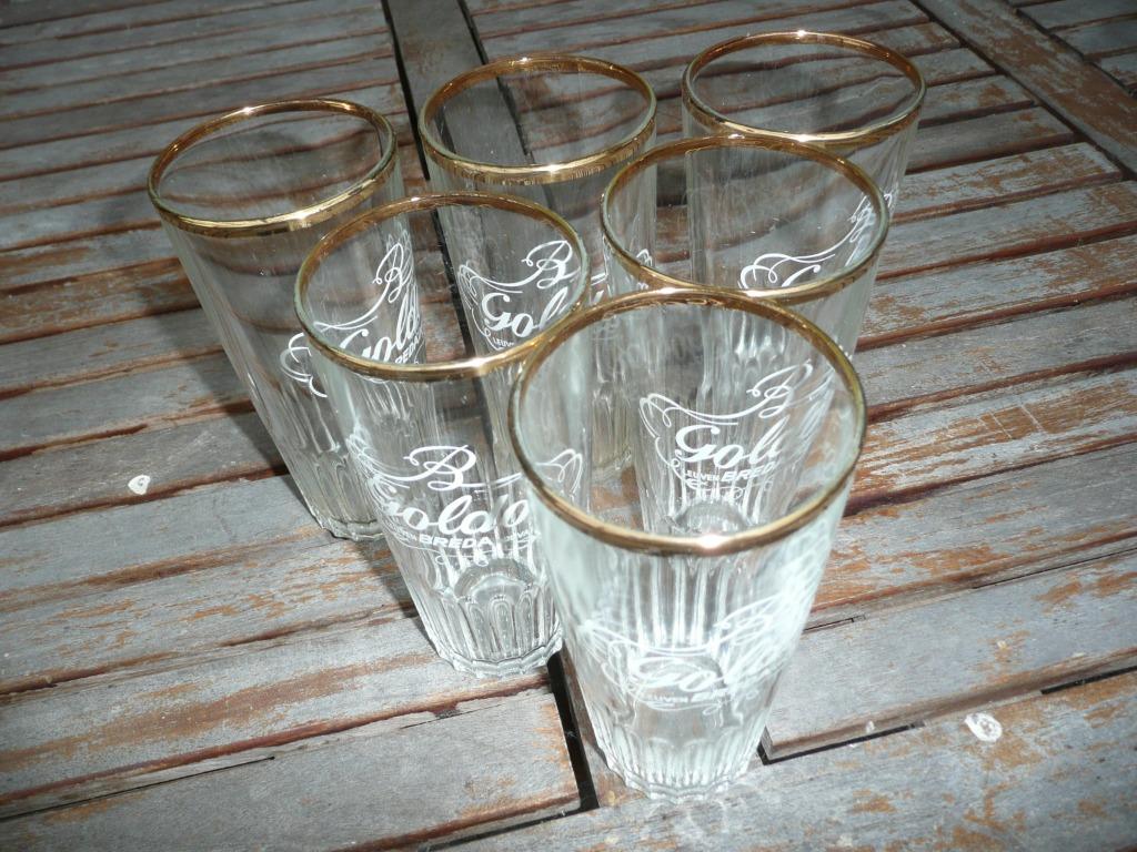 6  NIEUWE bierglazen Goldor Leuven Breda (onderkant geribd), Ophalen of Verzenden, Nieuw, Glas of Glazen, Overige merken