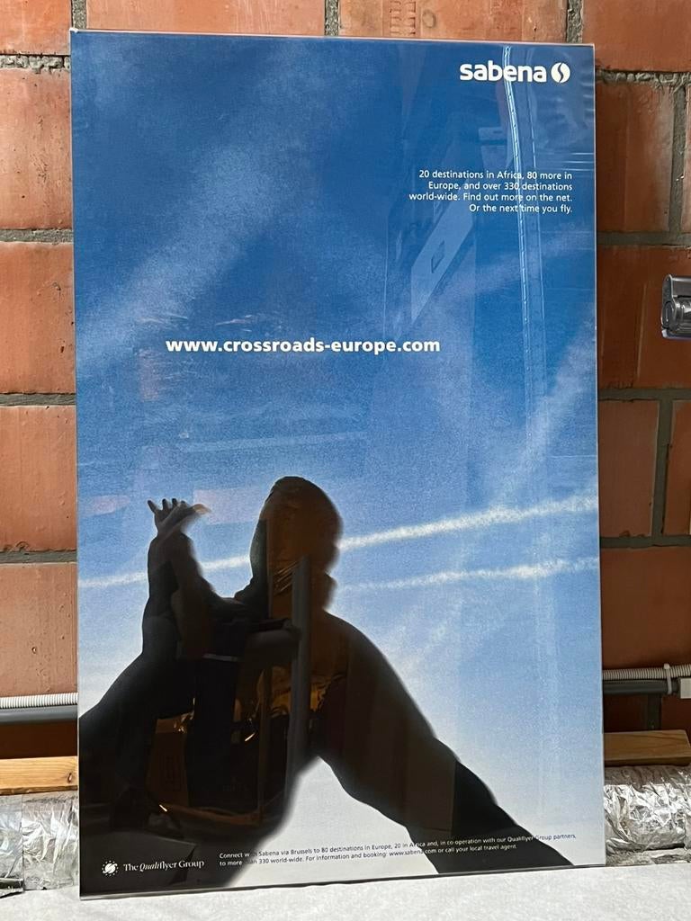 Originele Sabena poster in plexi kader, Verzamelen, Ophalen, Zo goed als nieuw