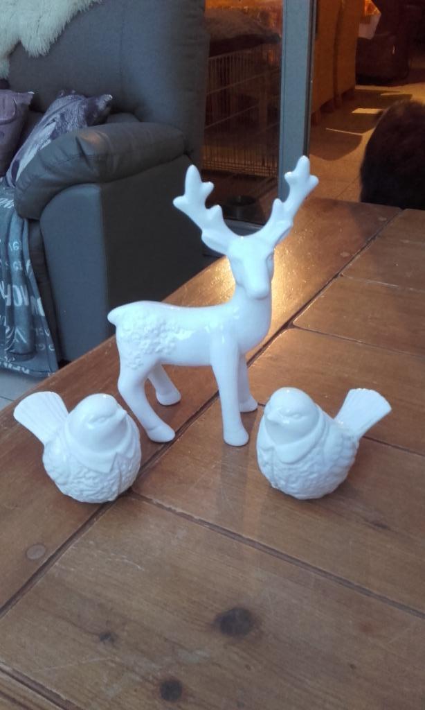 decoratie set met hert en vogeltjes, Ophalen of Verzenden
