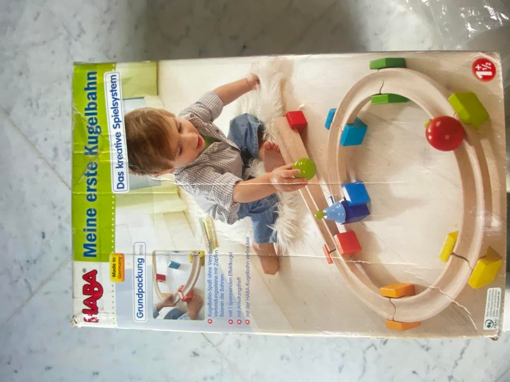 Haba houte knikkerbaan, Ophalen, Zelf te bouwen, Handmatig, Racebaan