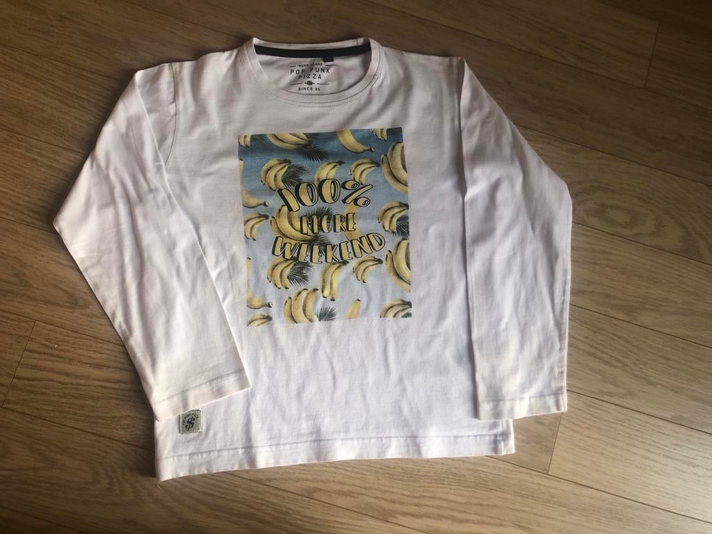 Witte t shirt Pop Punk Pizza, Kinderen en Baby's, Gebruikt, Verzenden, Pop Punk Pizza, Shirt of Longsleeve
