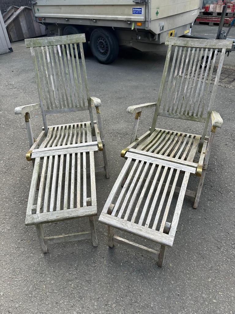 2 houten ligbedden van Borati, Tuin en Terras, Ophalen, Gebruikt