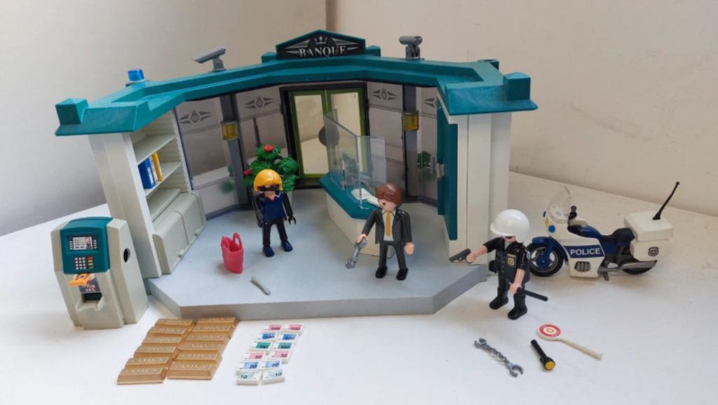 Playmobil 5177 Bank met motoragent, Kinderen en Baby's, Speelgoed | Playmobil, Ophalen of Verzenden, Zo goed als nieuw, Complete set