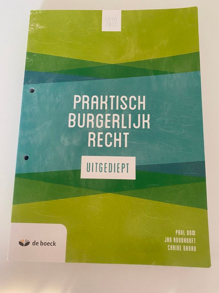 Approfondissement de la pratique du droit civil 2022, Livres, Enlèvement ou Envoi, Comme neuf, Néerlandais
