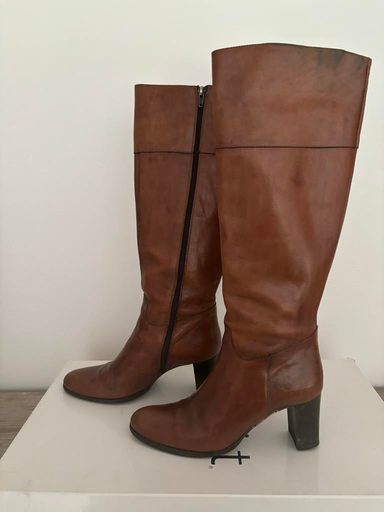 Mt 39 E(X)IT dameslaarzen cognac, Kleding | Dames, Schoenen, Hoge laarzen, Ophalen of Verzenden, Zo goed als nieuw, E(x)it