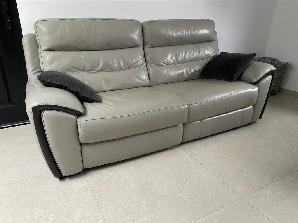 Canapé cuir 3places et 2 places relax, Trois personnes, Banc droit, Enlèvement, Utilisé