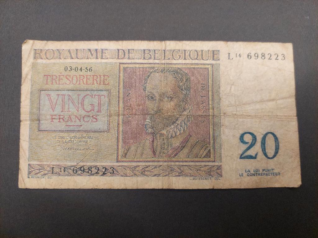 Oud bankbiljet van 20 frank, Enlèvement ou Envoi, Billets en vrac