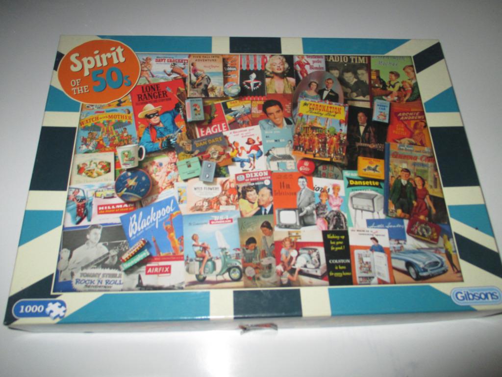 puzzel Spirit of the 50s merk Gibsons, Ophalen of Verzenden, 500 t/m 1500 stukjes, Gebruikt, Legpuzzel