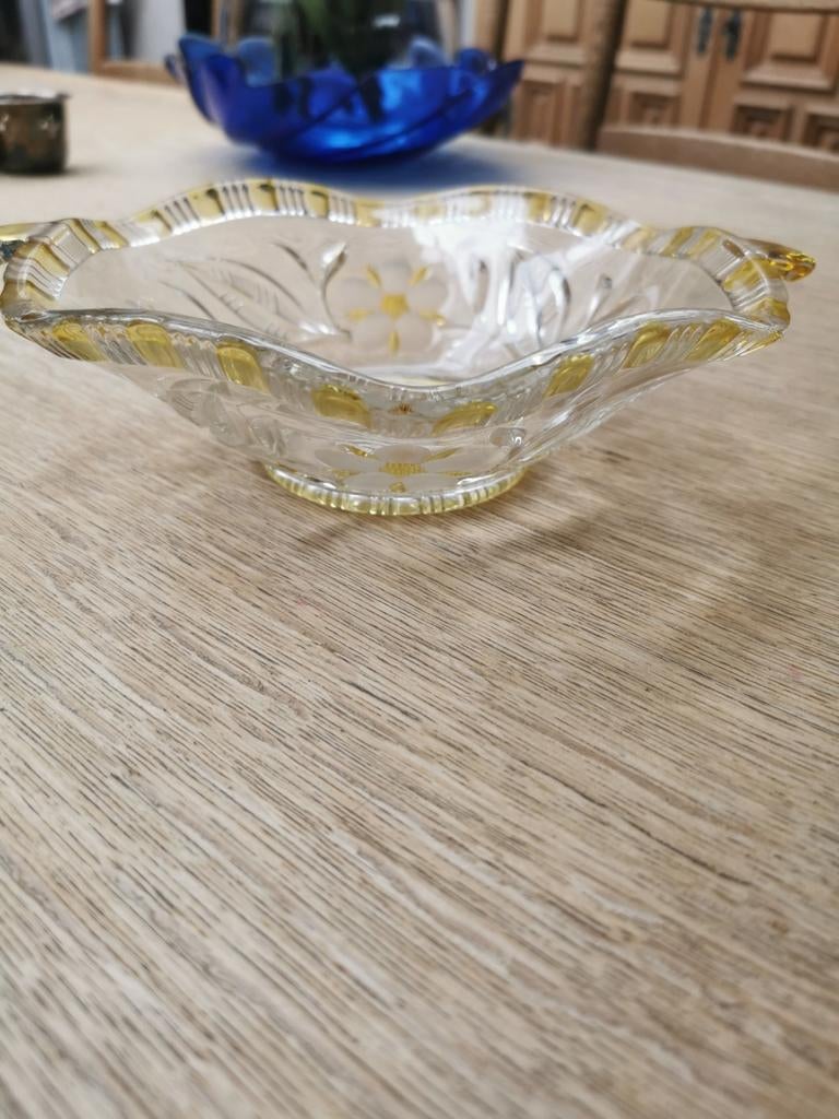 Très joli bol à fruits ancien en cristal, Antiquités & Art, Enlèvement ou Envoi