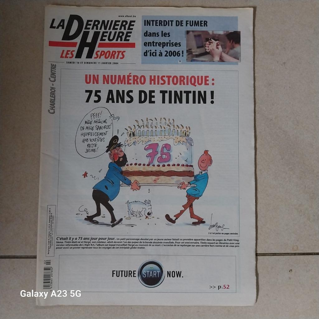 JOURNAL DH_édition spéciale" TINTIN 75 ANS" 10 janvier 2004, Enlèvement, 1980 à nos jours, Journal