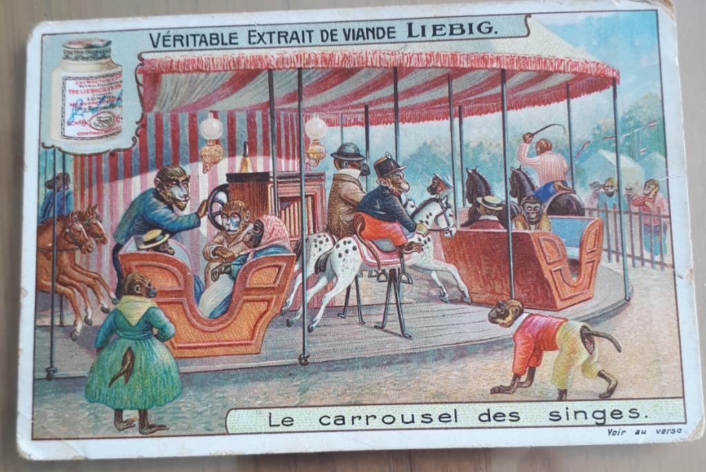 LIEBIG 4 Lithochromos SINGES ... S 1006 c-d-e-f ed.BEL, Verzamelen, Foto's en Prenten, Gebruikt, Verzenden, Voor 1940, Prent