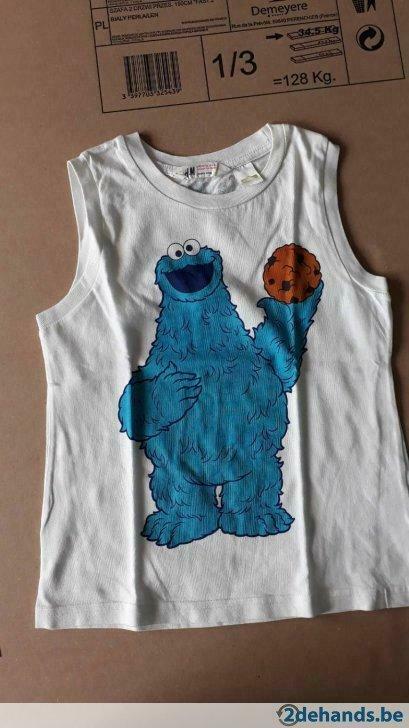 mouwloos T-shirt Cookie Monster (sesamstraat), Ophalen, Gebruikt, Shirt of Longsleeve