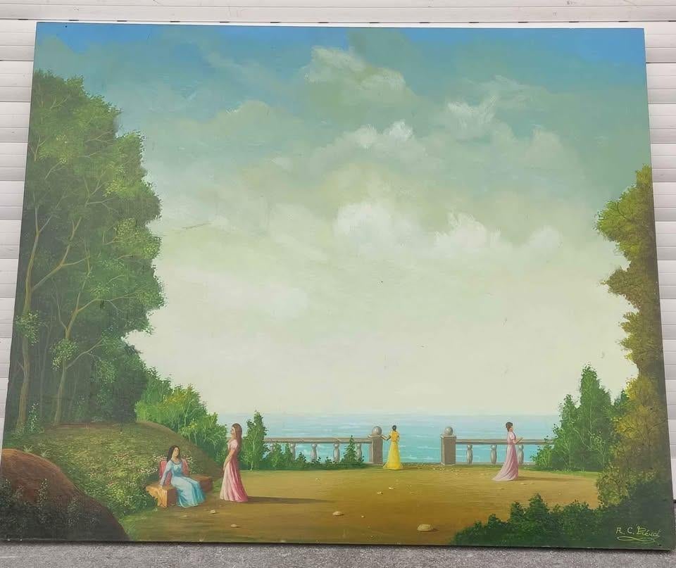 Huile sur panneau le printemps signe Carl prevot, Antiek en Kunst, Ophalen of Verzenden