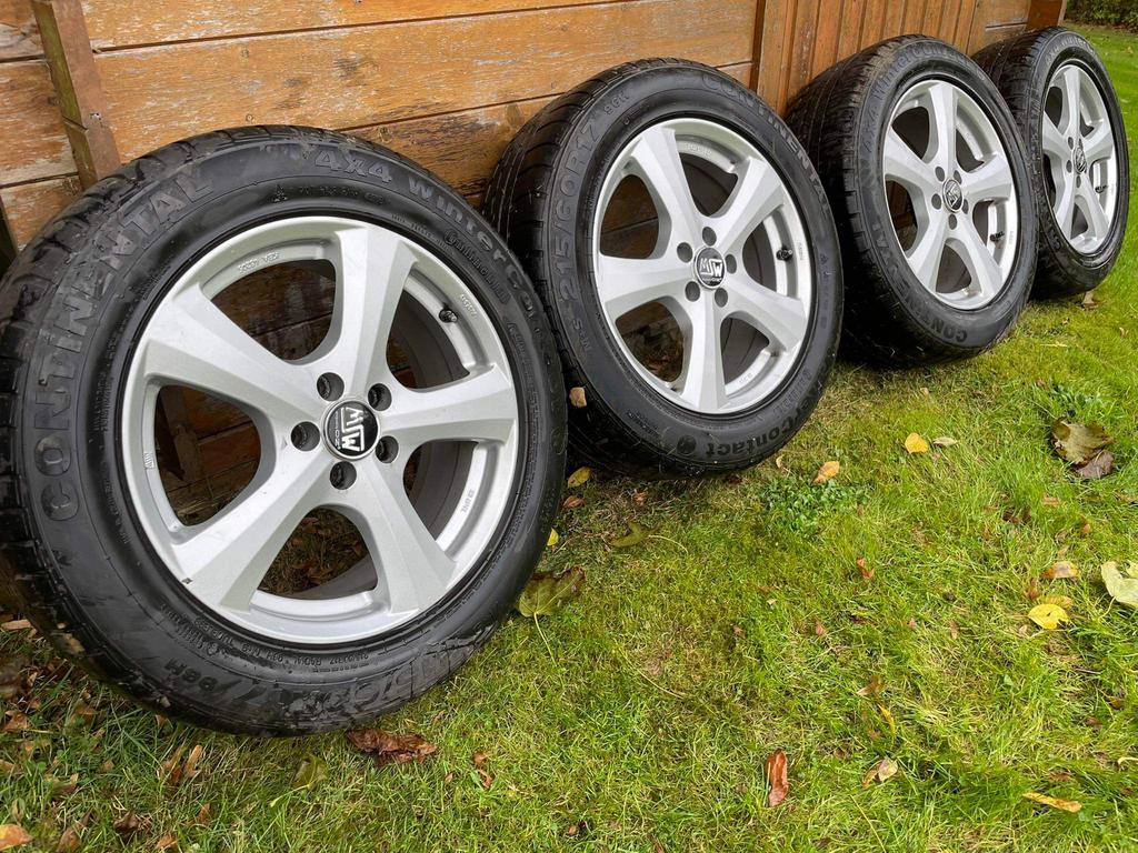 Jantes OZ + pneus hiver Continental, Auto-onderdelen, Banden en Velgen, Ophalen, Banden en Velgen, 17 inch, Winterbanden