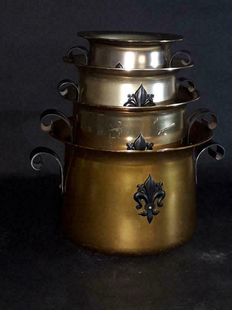 CACHE POT, Jardin & Terrasse, Pots de fleurs, Utilisé, Métal, Intérieur, Balcon, Jardin, Moins de 40 cm, Moins de 25 cm, Rond