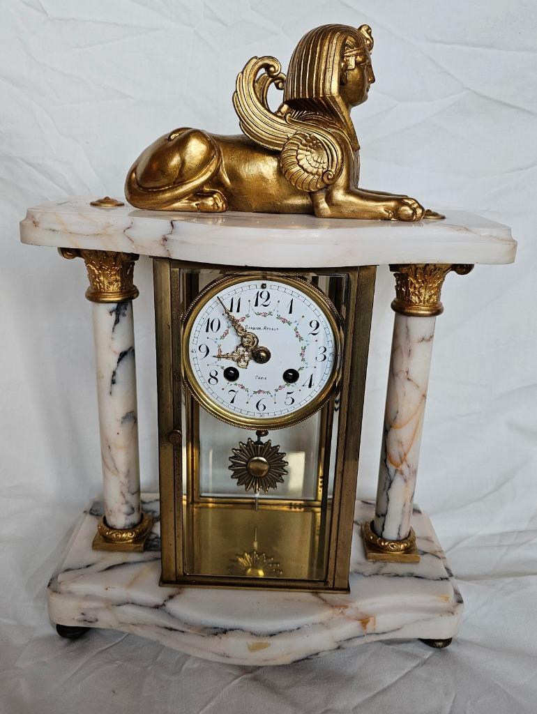 horloge de cheminée en verre Spfinx, Antiquités & Art, Antiquités | Horloges, Enlèvement