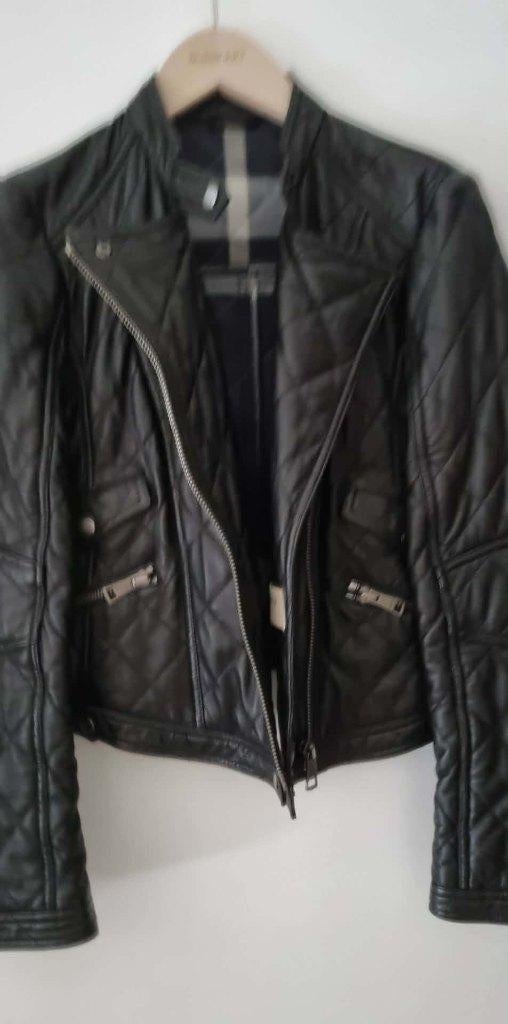 leren jasje Burberry, Kleding | Dames, Ophalen, Zwart, Maat 42/44 (L), Zo goed als nieuw