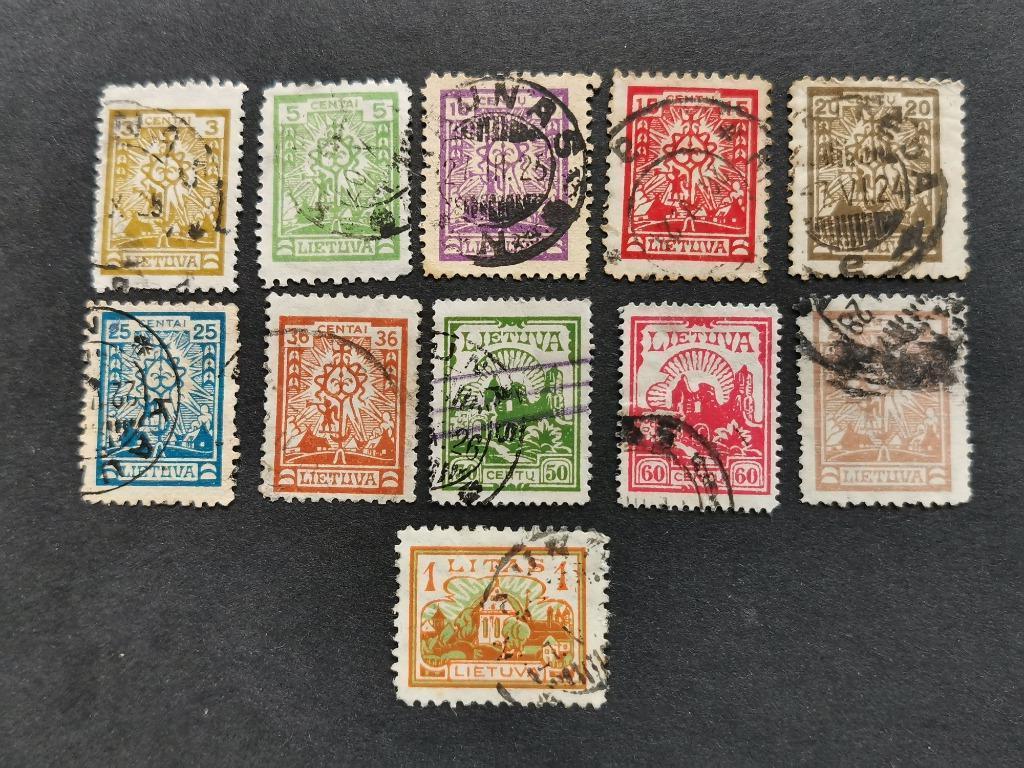 Lituanie 1922-25 - croix, château, église, Enlèvement ou Envoi, Autres pays, Affranchi