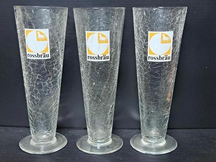 3 verres Rossbrau craquelé, Collections, Enlèvement ou Envoi, Utilisé