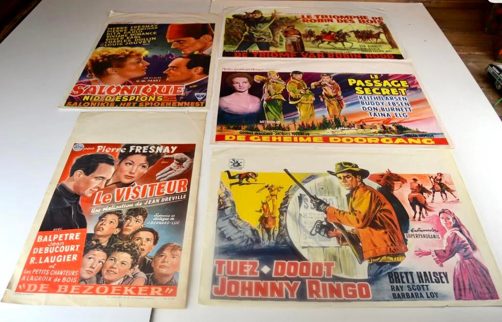 Diverses anciennes affiches de films belges, Collections, Cinéma & Télévision, Utilisé, Film, Enlèvement ou Envoi