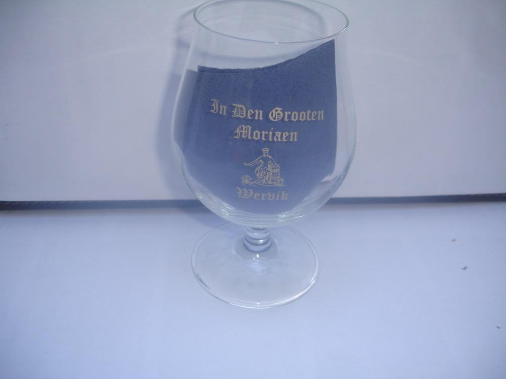 Bierglas In Den Groote Moriaen, Wervik, brij. Leroy, Ophalen of Verzenden, Zo goed als nieuw, Bierglas