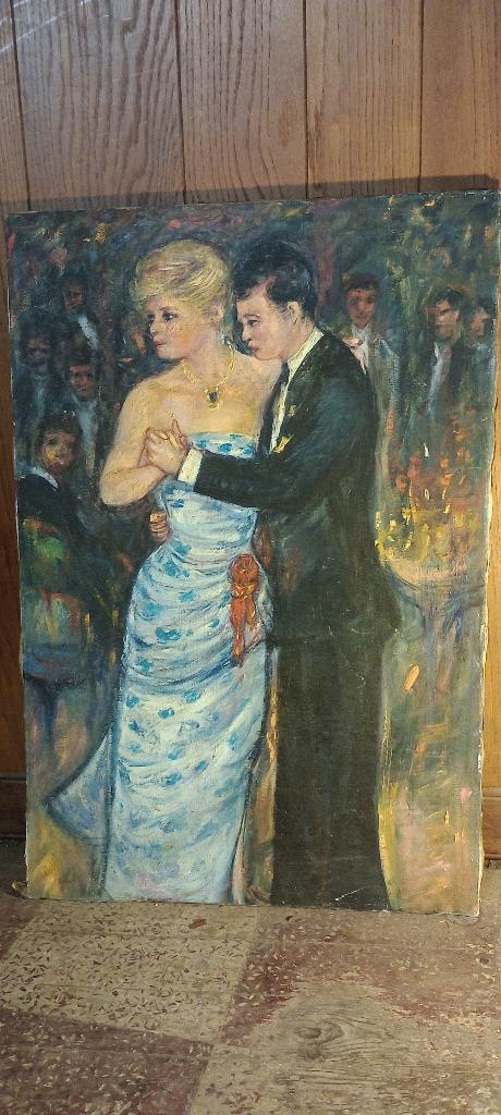 Dubbelzijdige verf, op hout, Ludy Hellin, 1957, 60x90, n464, Ophalen