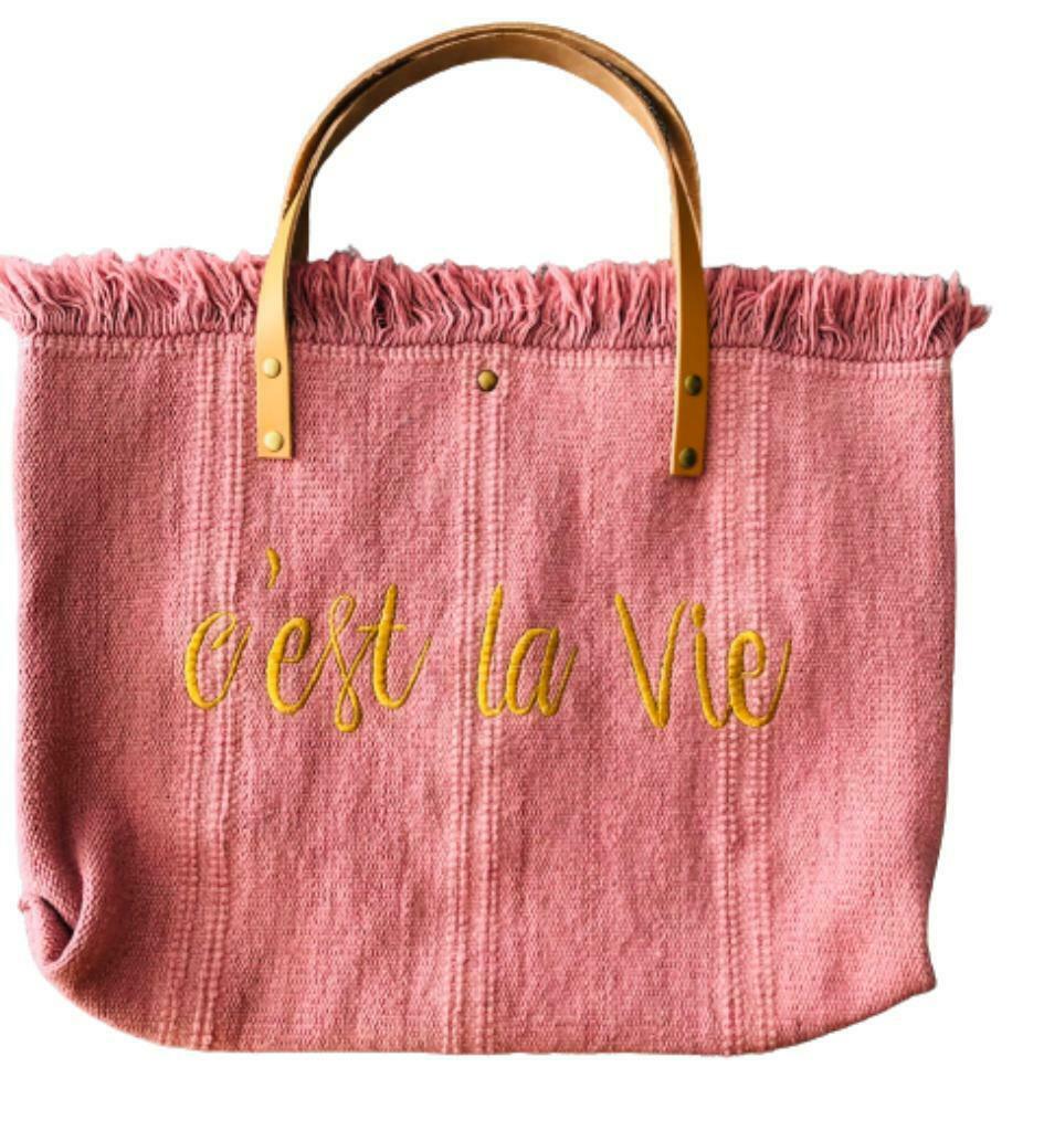 Giuliano canvas strandzak, shoppingbag - Nieuw, Bijoux, Sacs & Beauté, Neuf, Cuir, 30 à 40 cm, Rose