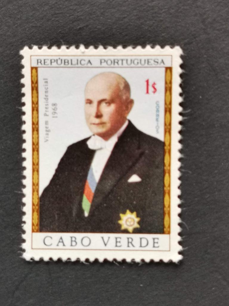 Kaap Verde 1968 - bezoek van president Tomas  van Portugal, Ophalen of Verzenden, Overige landen, Gestempeld