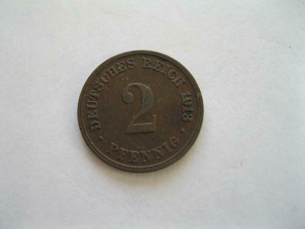 Deutsches Reich 2 pfennig 1913 D belle pièce de collection, Enlèvement ou Envoi, Allemagne, Monnaie en vrac