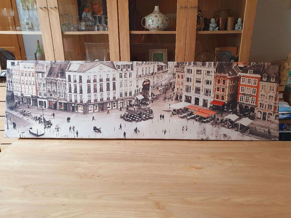 Grand tableau toile grand place de 1m40, Maison & Meubles, Enlèvement