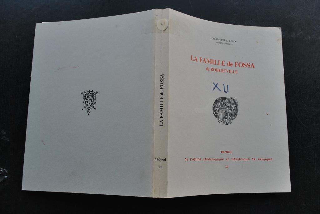 GENEALOGIE HERALDIQUE LE PARCHEMIN 41 FOSSA DE ROBERTVILLE, Enlèvement ou Envoi, Utilisé
