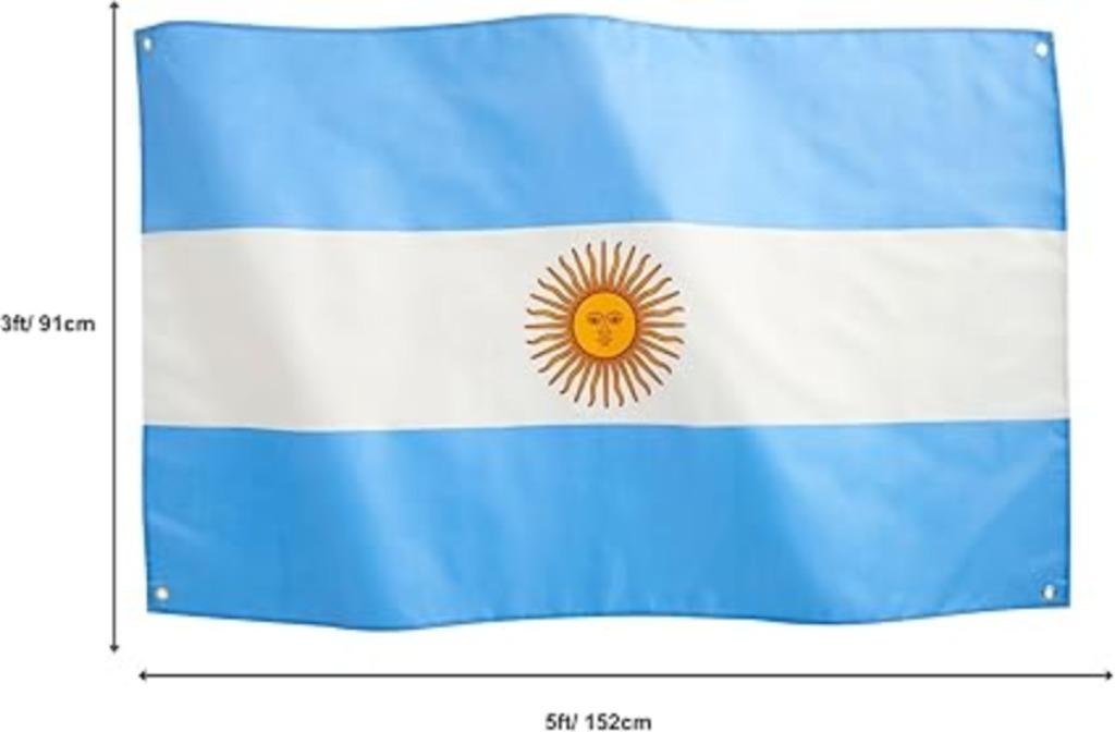 Drapeau national argentin | 91 x 152 cm | Nouveau, Divers, Drapeaux & Banderoles, Neuf, -, -, Runesol