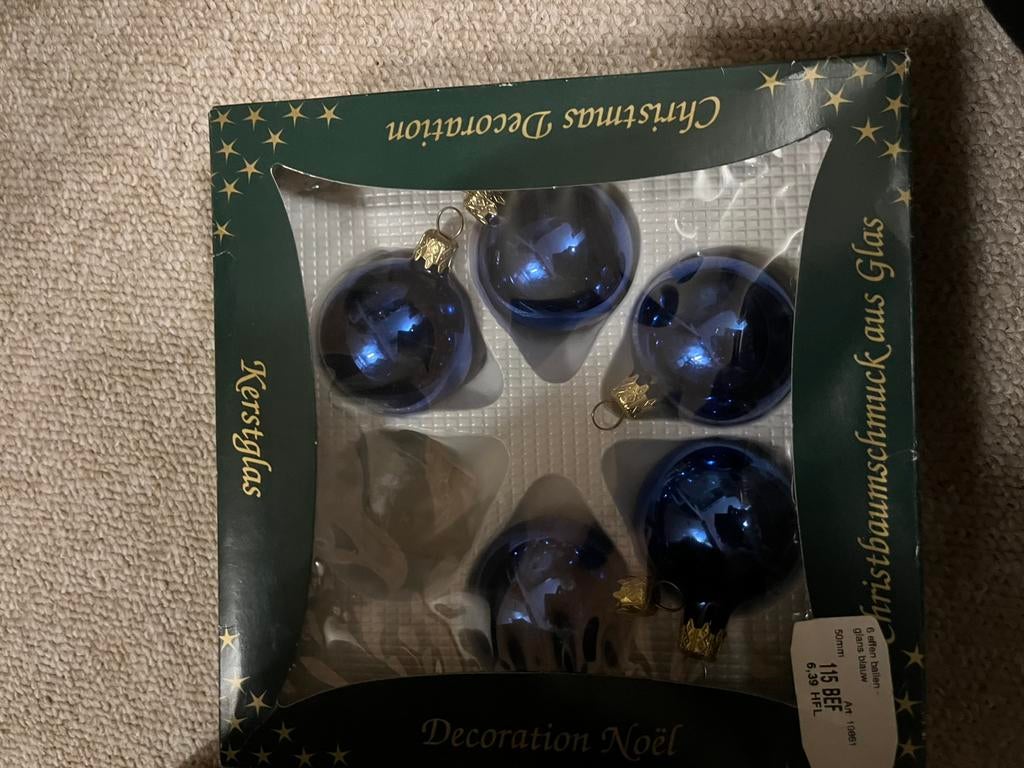 Lot blauwe kerstballen 5 grote , 5 kleinere, Diversen, Ophalen of Verzenden, Zo goed als nieuw
