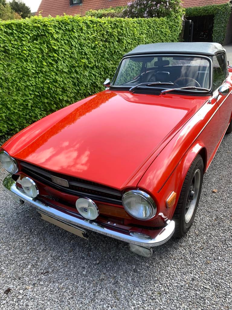 Triumph TR6 overdrive, Autos, Oldtimers & Ancêtres, Particulier, Triumph, Essence, Cabriolet, 2 portes, Boîte manuelle, Rouge