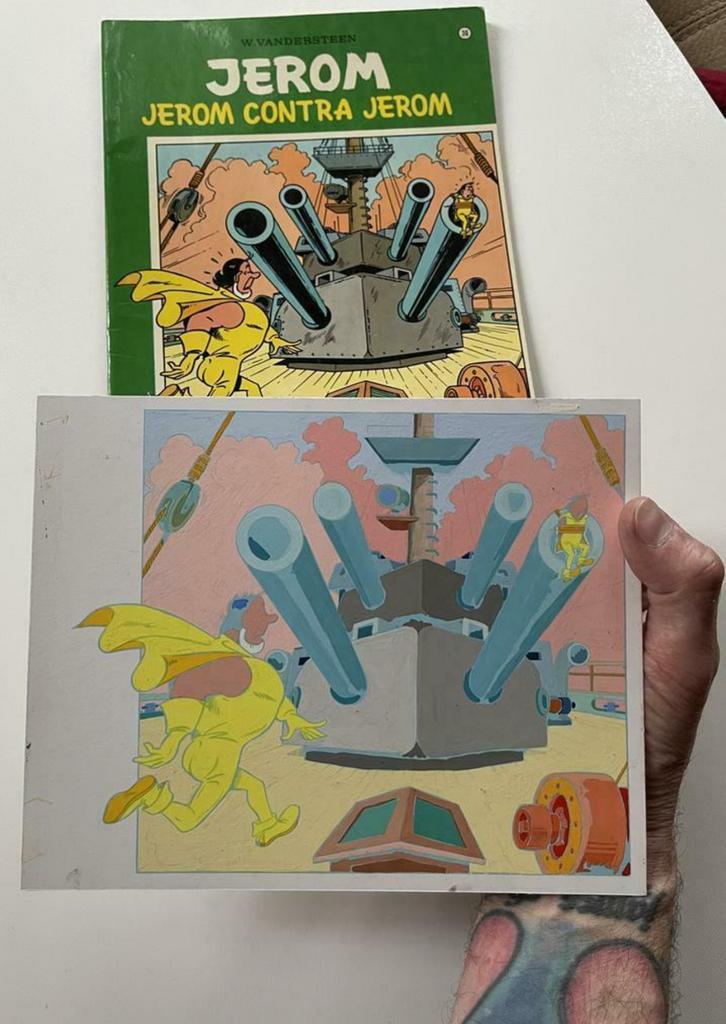 Jerom contra jerom origineel tekening cover suske en wiske, Verzamelen, Ophalen of Verzenden, Suske en Wiske