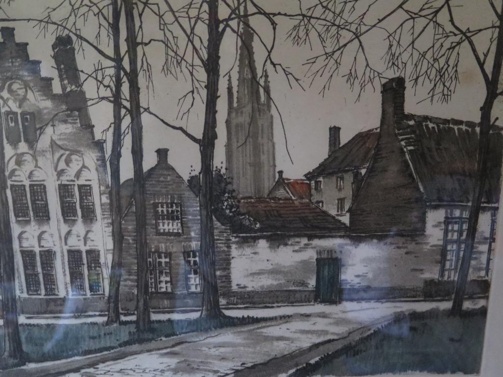 Aquarelle Bruges, Antiquités & Art, Enlèvement ou Envoi