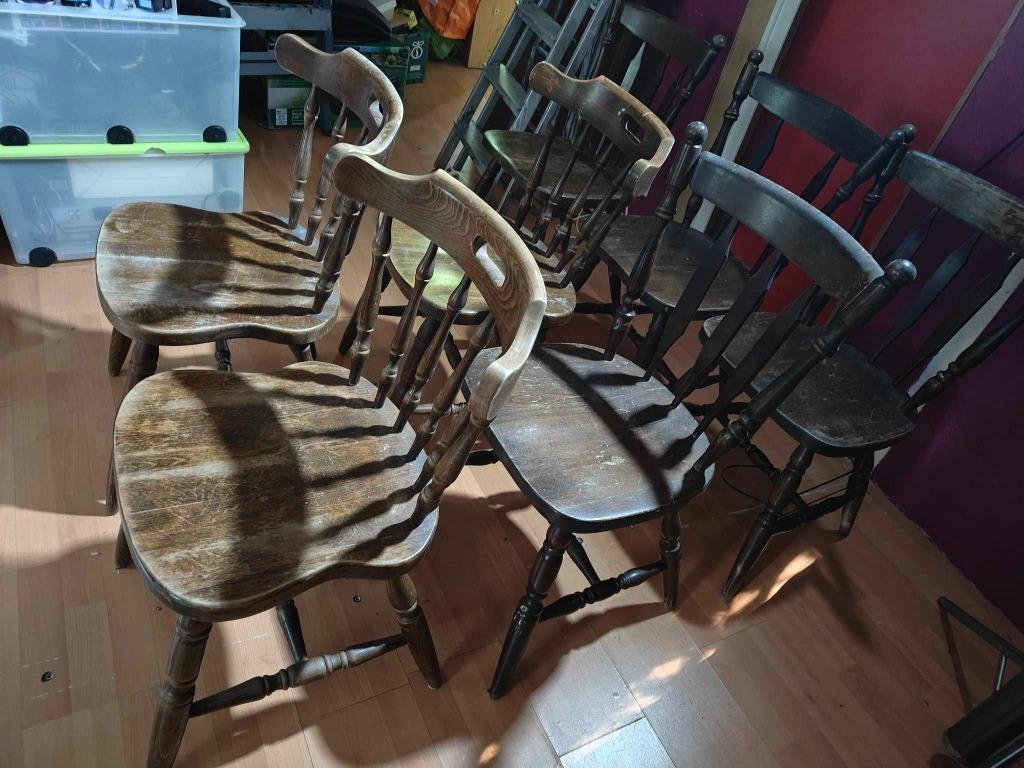 6 chaises en bois vintage, Enlèvement