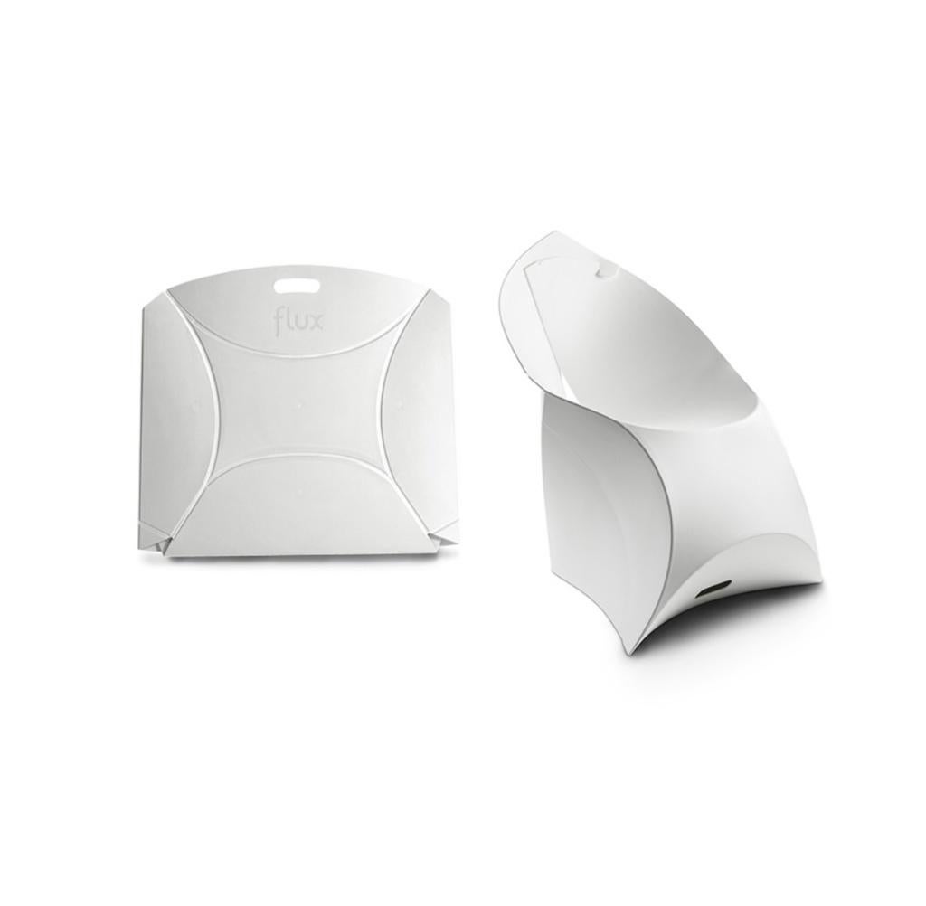 Chaise design pliables Flux, Maison & Meubles, Chaises, Utilisé, Trois, Synthétique, Blanc, Enlèvement