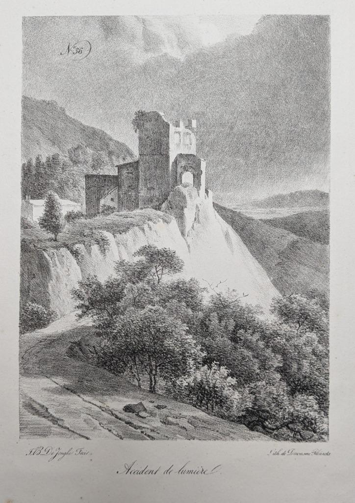 Jean-Baptiste De Jonghe - lithographie ancienne - chateau, Antiquités & Art, Art | Lithographies & Sérigraphies, Enlèvement ou Envoi