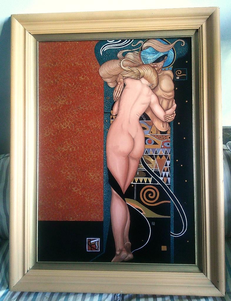 Art Nouveau - verliefd paar ca.1940 - vrij naar Gustav Klimt, Ophalen