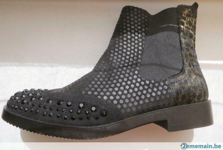 laarsjes  - boots - cafénoir - klamper nieuw, Kleding | Dames, Schoenen, Overige kleuren, Verzenden, Lage of Enkellaarzen, Nieuw