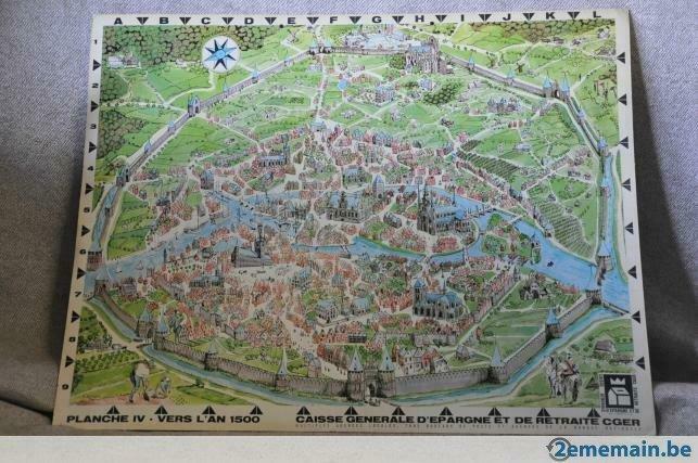 ancien panneau cger "ville l'an 1500", Verzamelen, Gebruikt