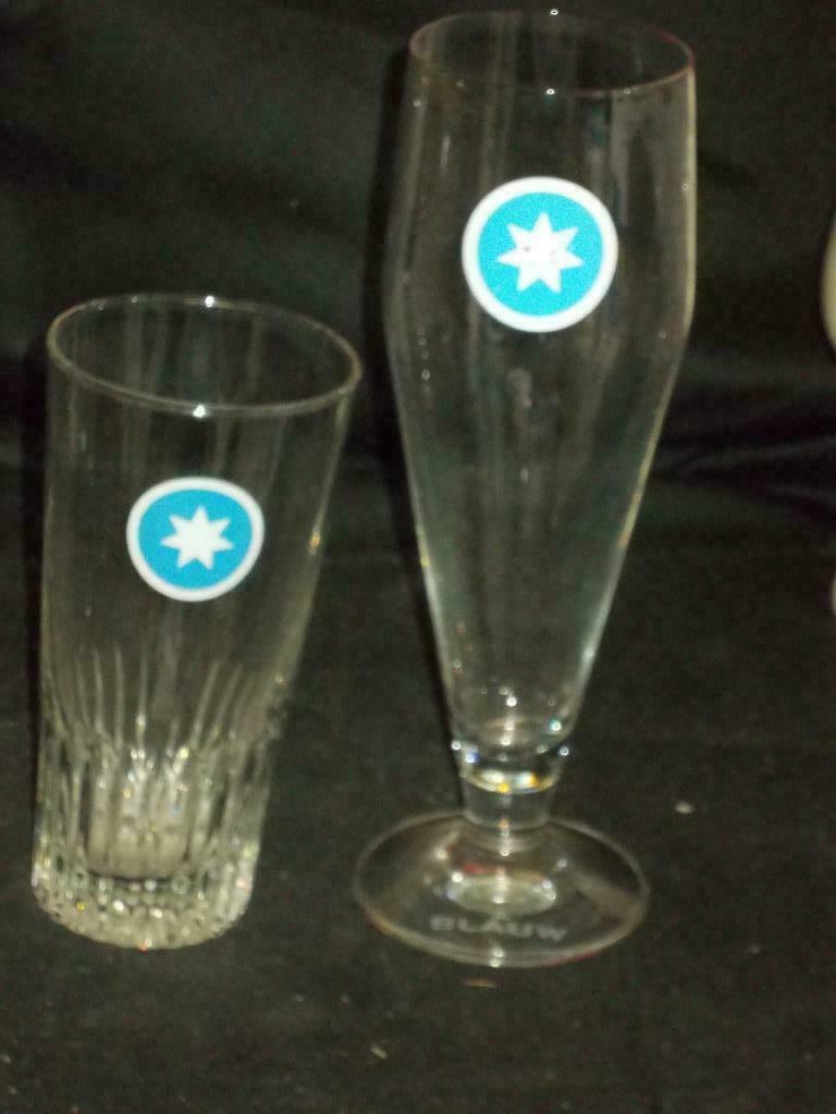 Bierglazen.Blauw.Brouwerij Bockor. D 137, Ophalen of Verzenden, Zo goed als nieuw, Glas of Glazen, Overige merken
