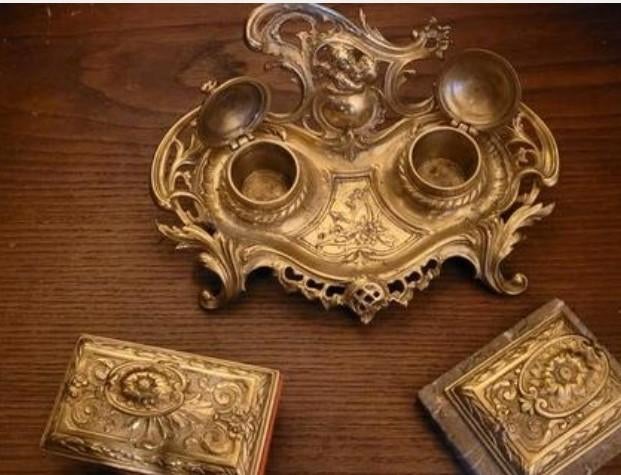 Ensemble d'encres en cuivre ancien, Enlèvement ou Envoi