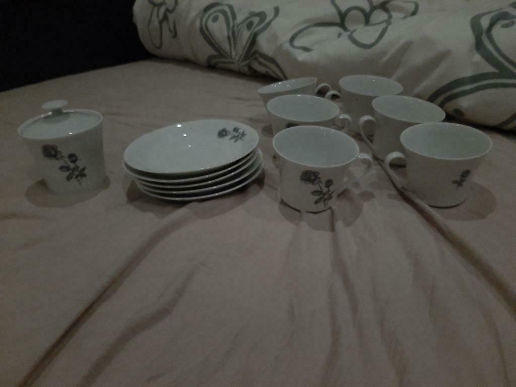 Servies Mitterteich Bavaria bloemen schotel tas suikerpot, Enlèvement