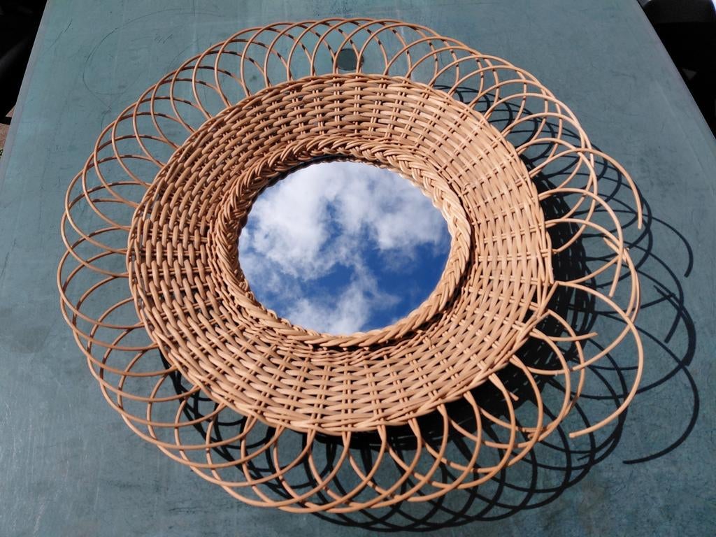 Miroir en rotin Soleil, Maison & Meubles, Accessoires pour la Maison | Miroirs, Enlèvement, Comme neuf