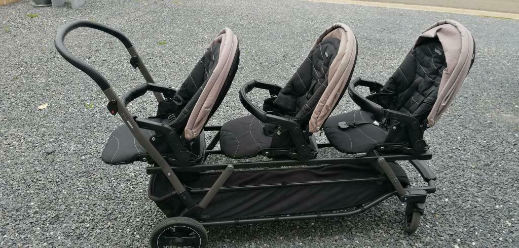Poussette triplette triplés City grey/ antracite Peg Pereg, Enlèvement, Comme neuf, Poussette ou Buggy