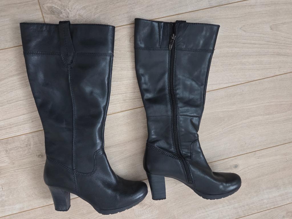 Bottes cuir noir Tamaris, Tamaris, Enlèvement, Porté, Bottes hautes